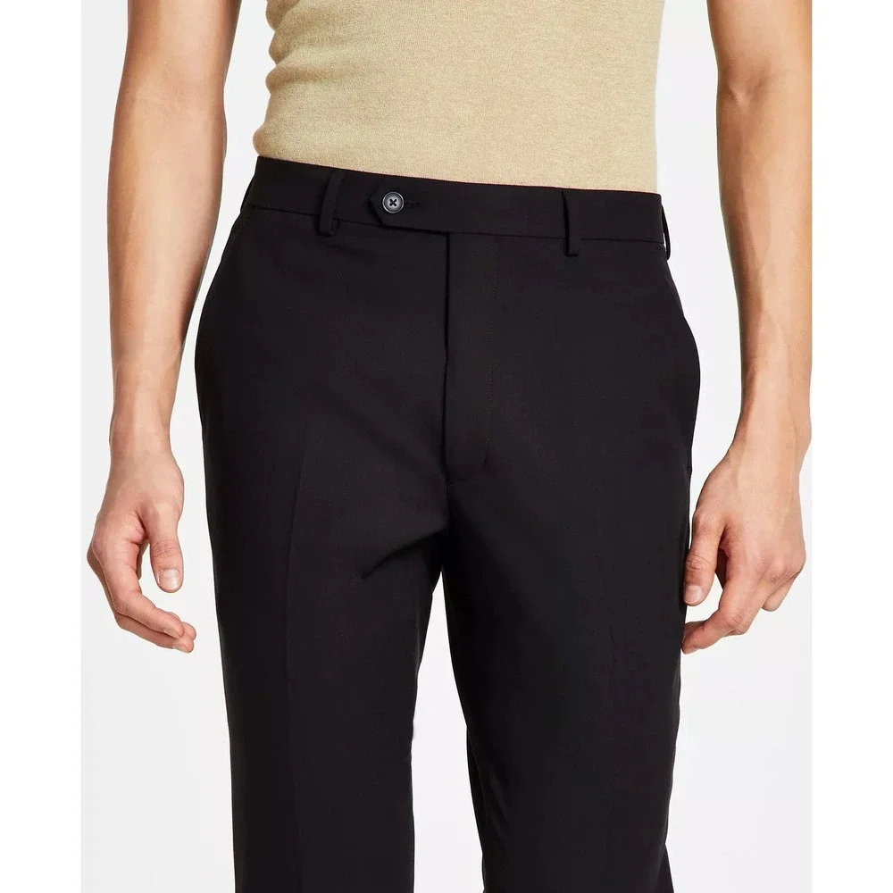 Calvin Klein Mens Dress Pants Size 36W 30 Black Skinny Fit Infinite Stretch